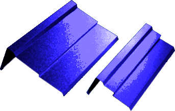 CUBRE FALTA ALUZINC PREPINTADO AZUL HASTA 48"