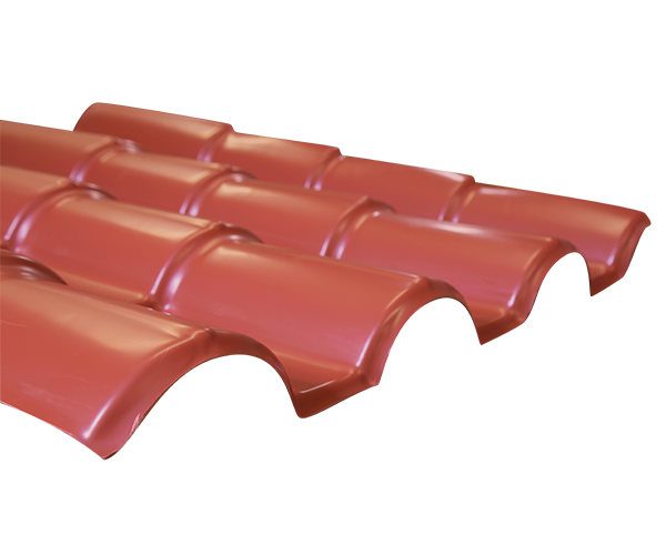 ALUZINC PREPINTADO ROJO TIPO TEJA 4 CANALES