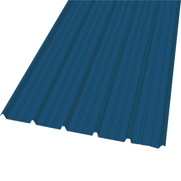 ALUZINC PREPINTADO AZUL OSCURO TIPO TEJA 4 CANALES
